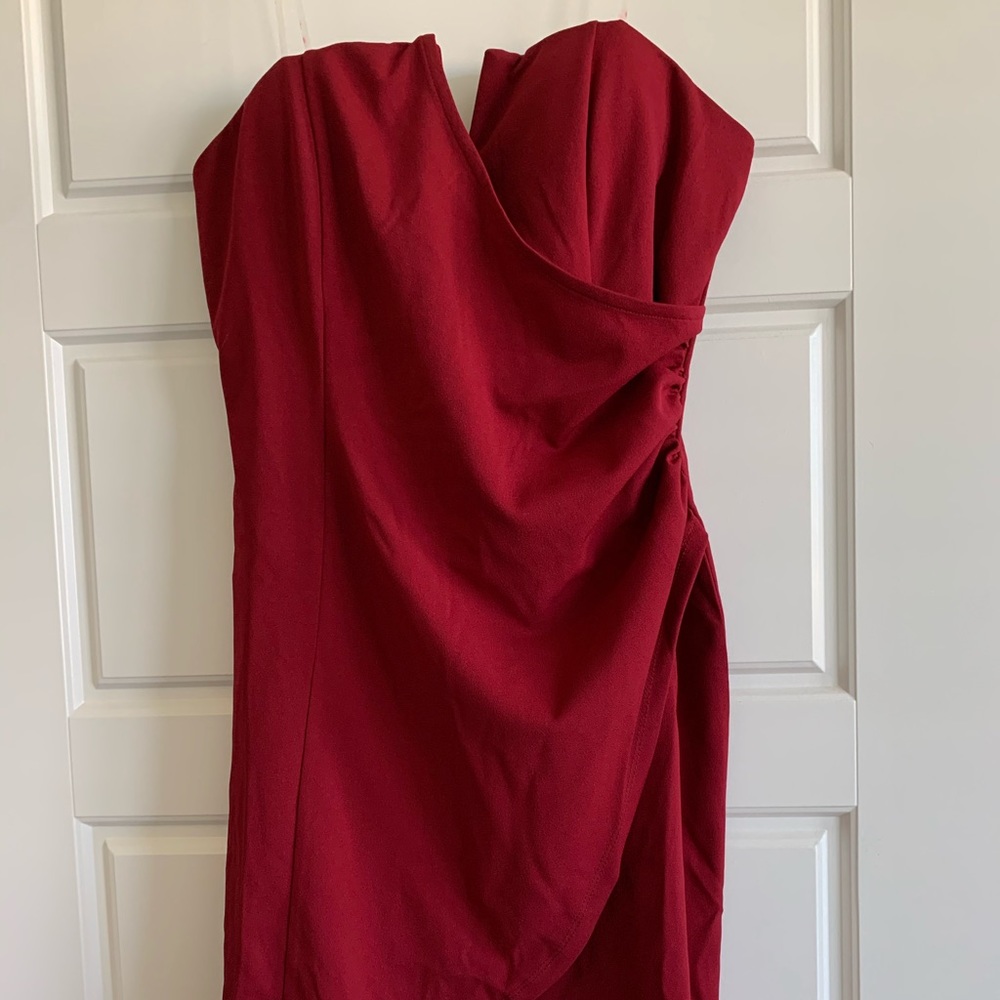 Deep red mini dress